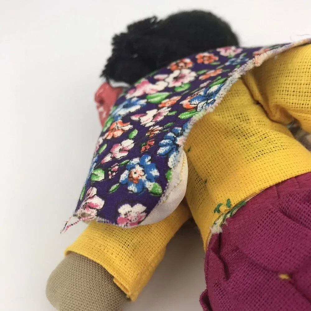Handmade Folk Art Doll Mother & Baby Child Shawl South American Mexico Guatemala